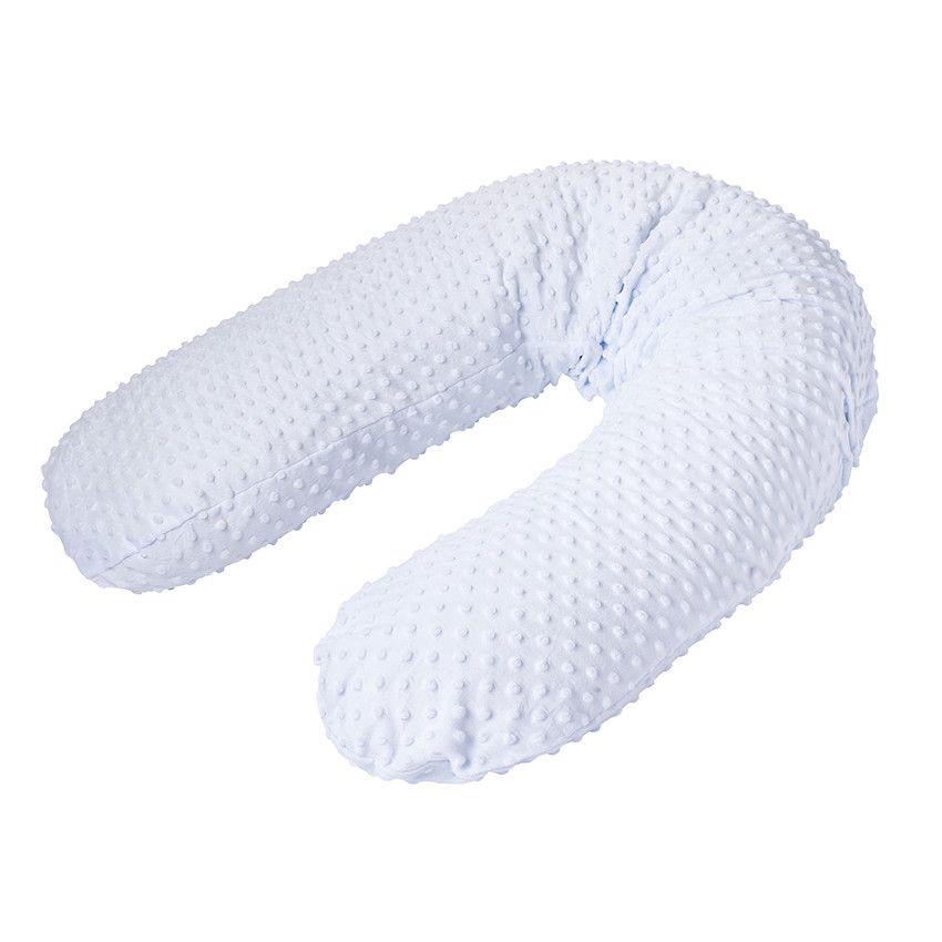 Housse de coussin d'allaitement en polaire - Pois Bleu - Ecru