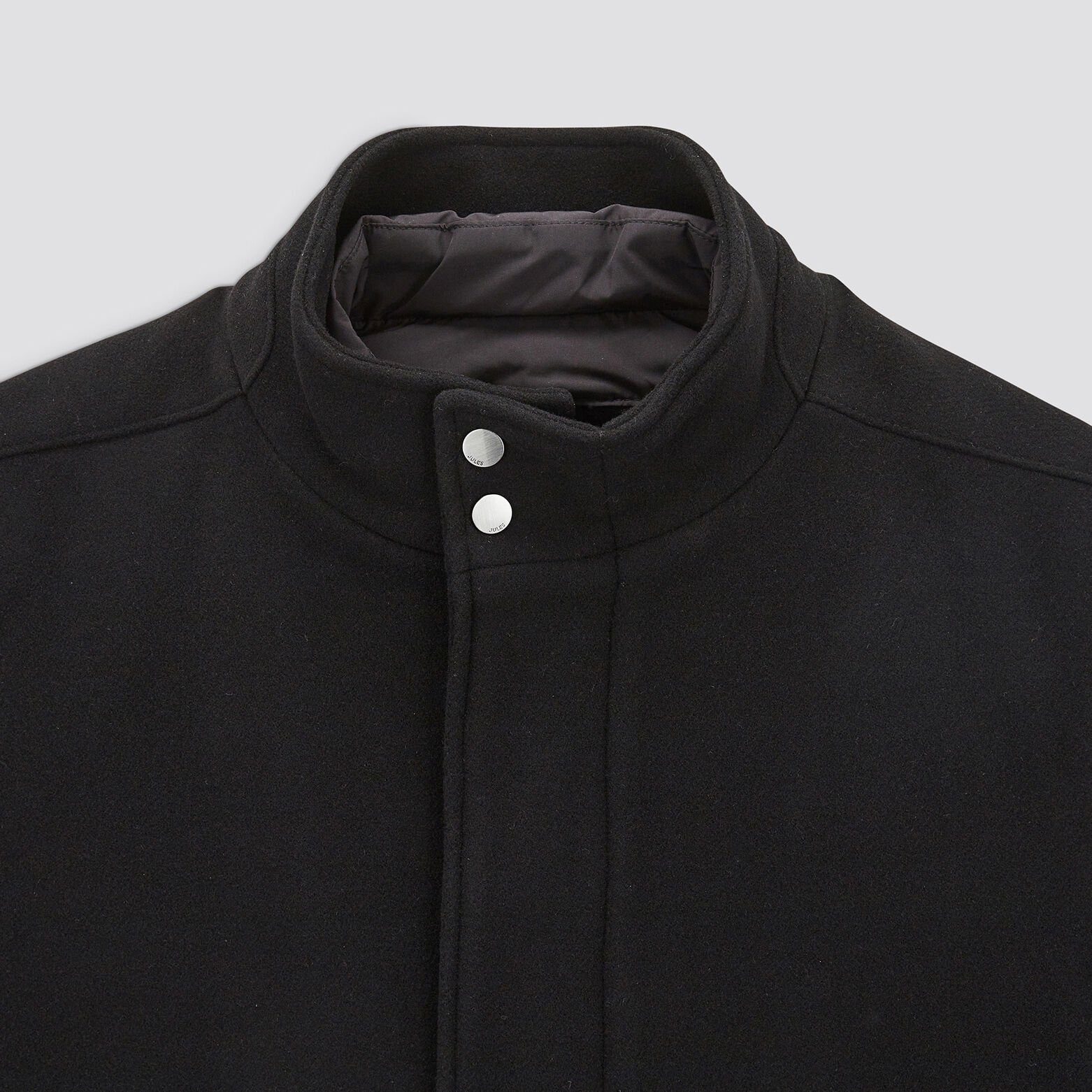 Manteau en laine col montant Noir