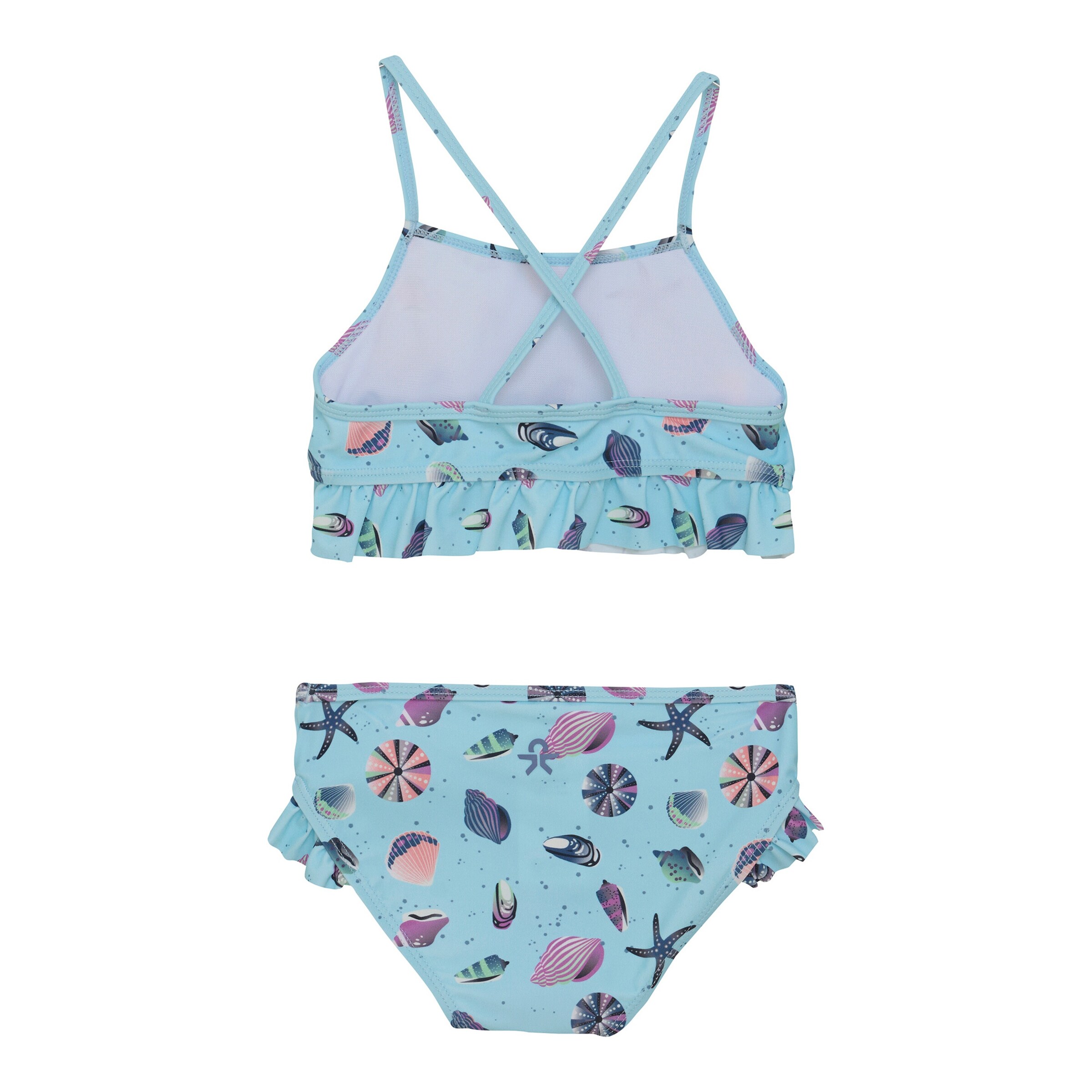 Colorkids Bikini Rüschchen Muscheln blau/bunt