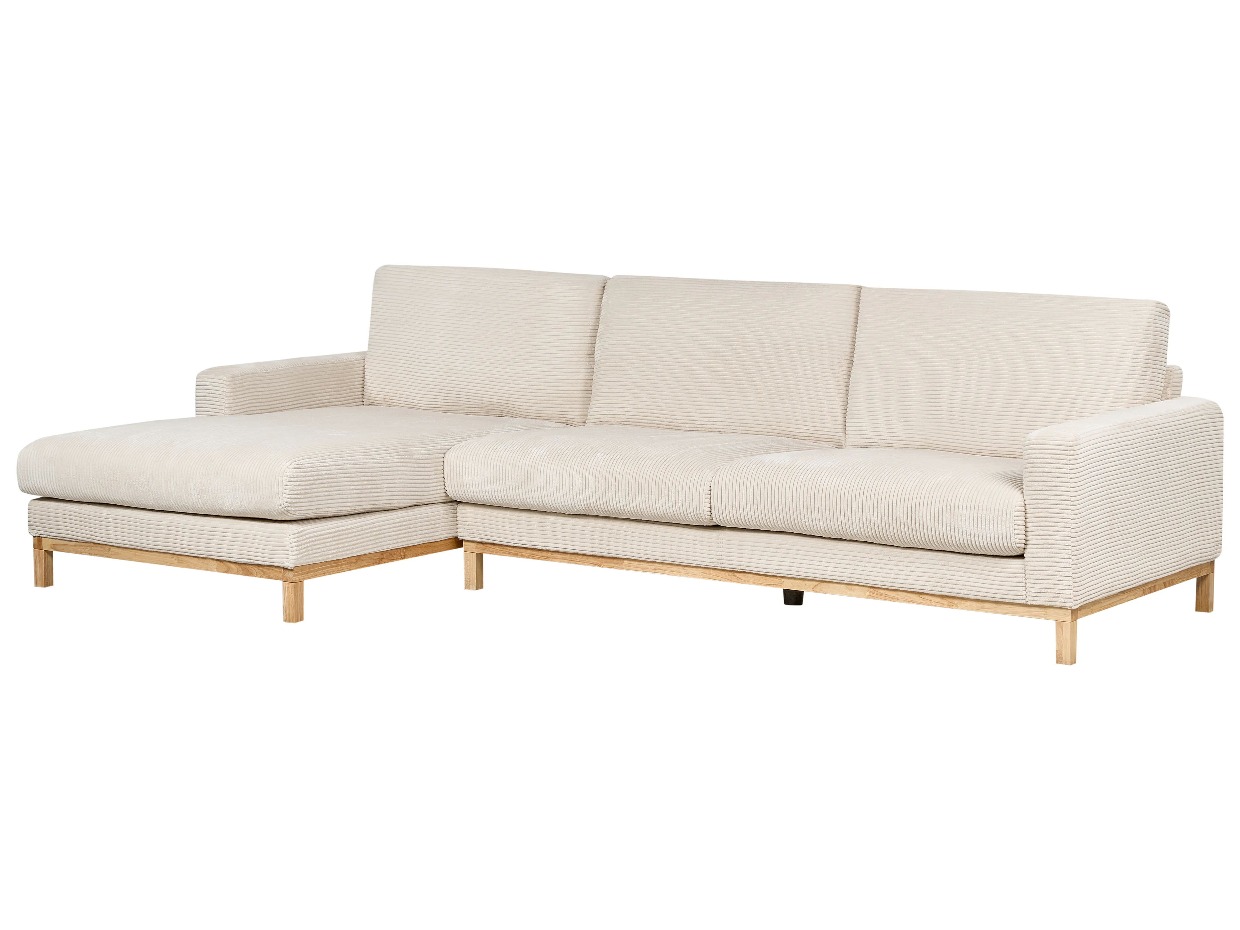 Hoekbank 4-zits SIGGARD II Corduroy Lichtbeige rechtszijdig