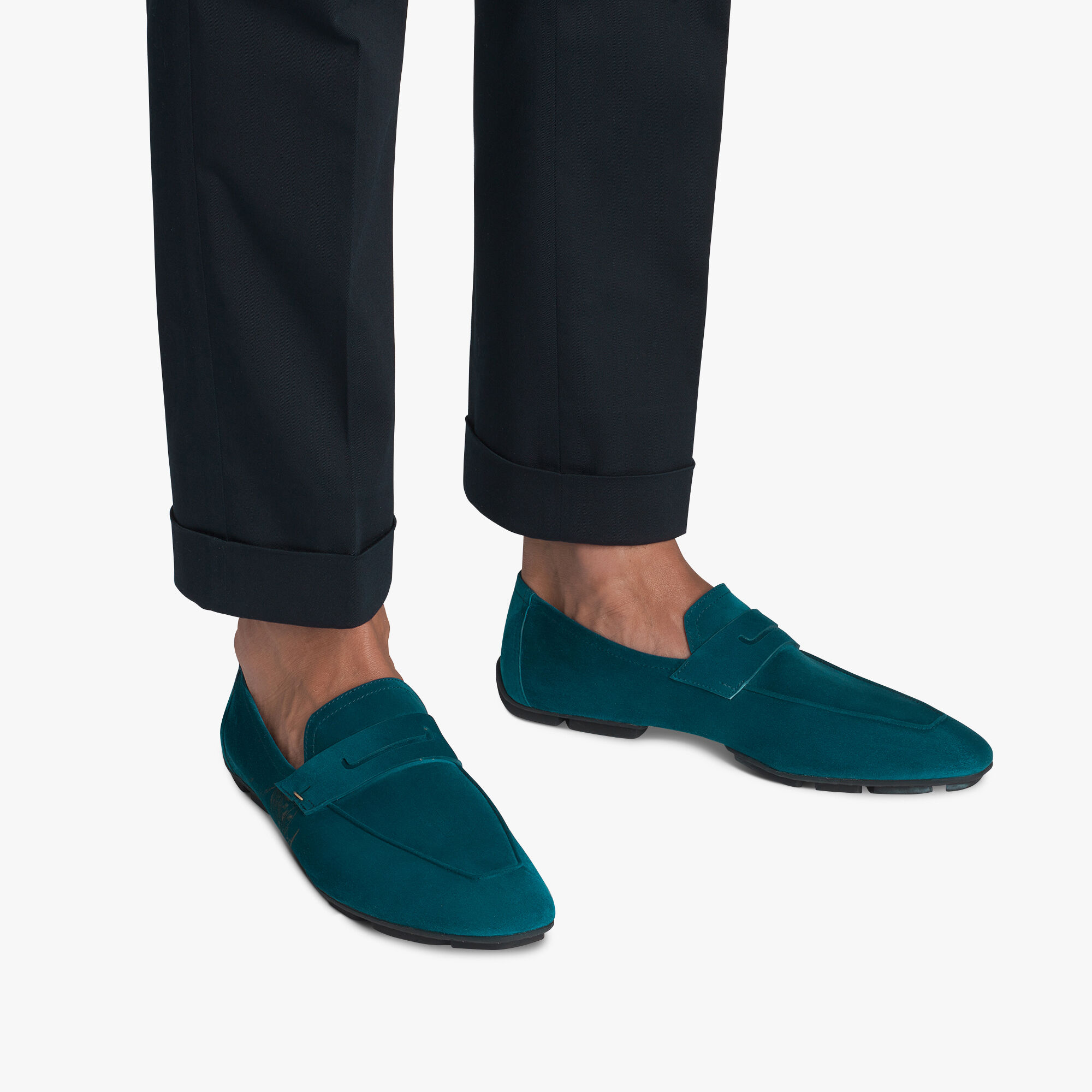Mocassin Lorenzo Drive En Cuir Camoscio Scritto