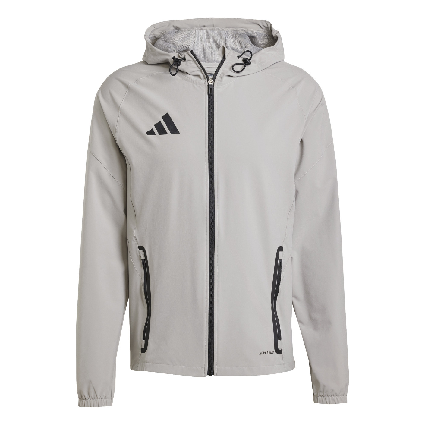 Adidas Tiro 25 Vis Tech Competition Hooded Trainingsjack Grijs Zwart