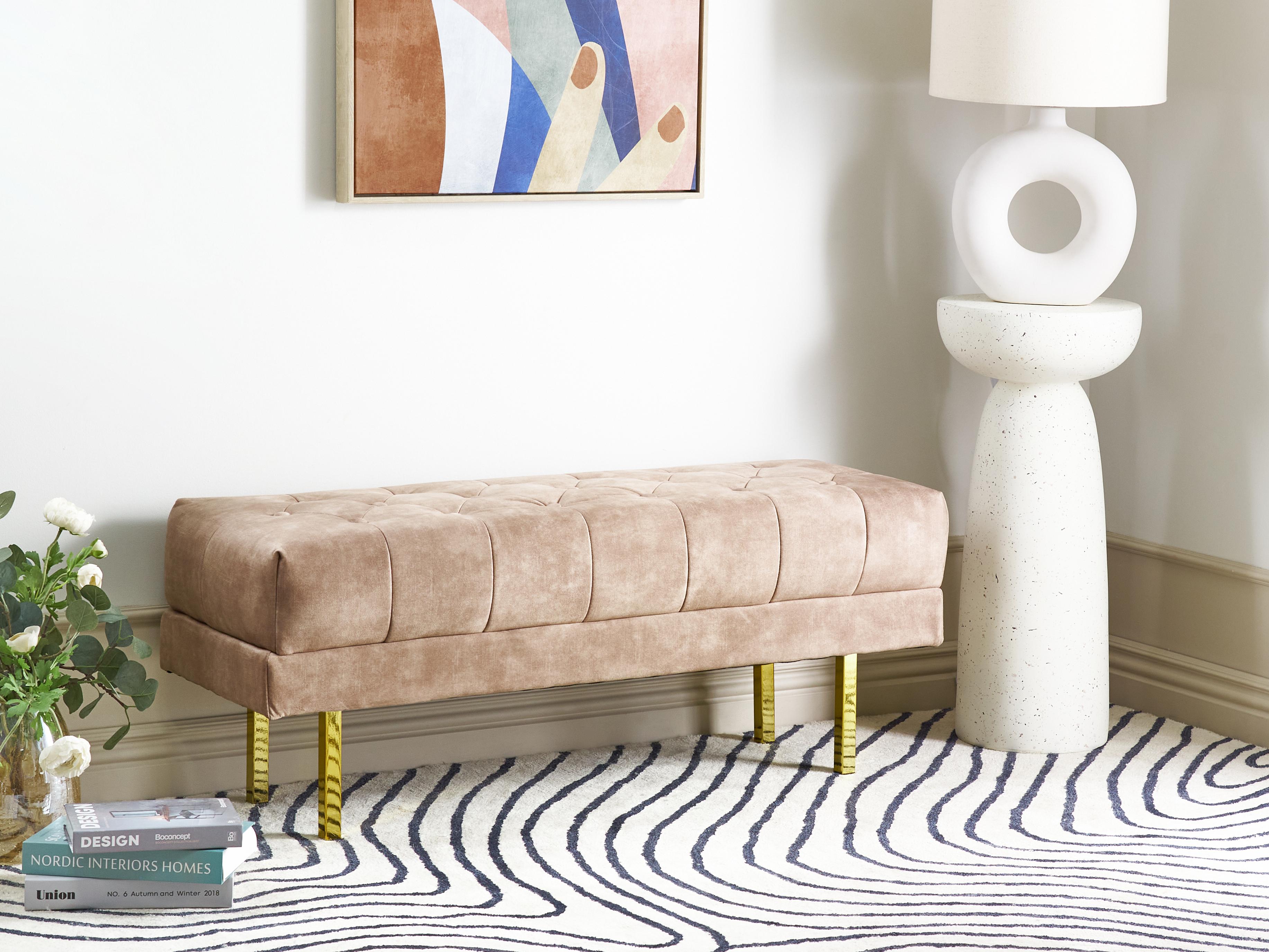 Bankje ROSEVILLE Fluweel Taupe