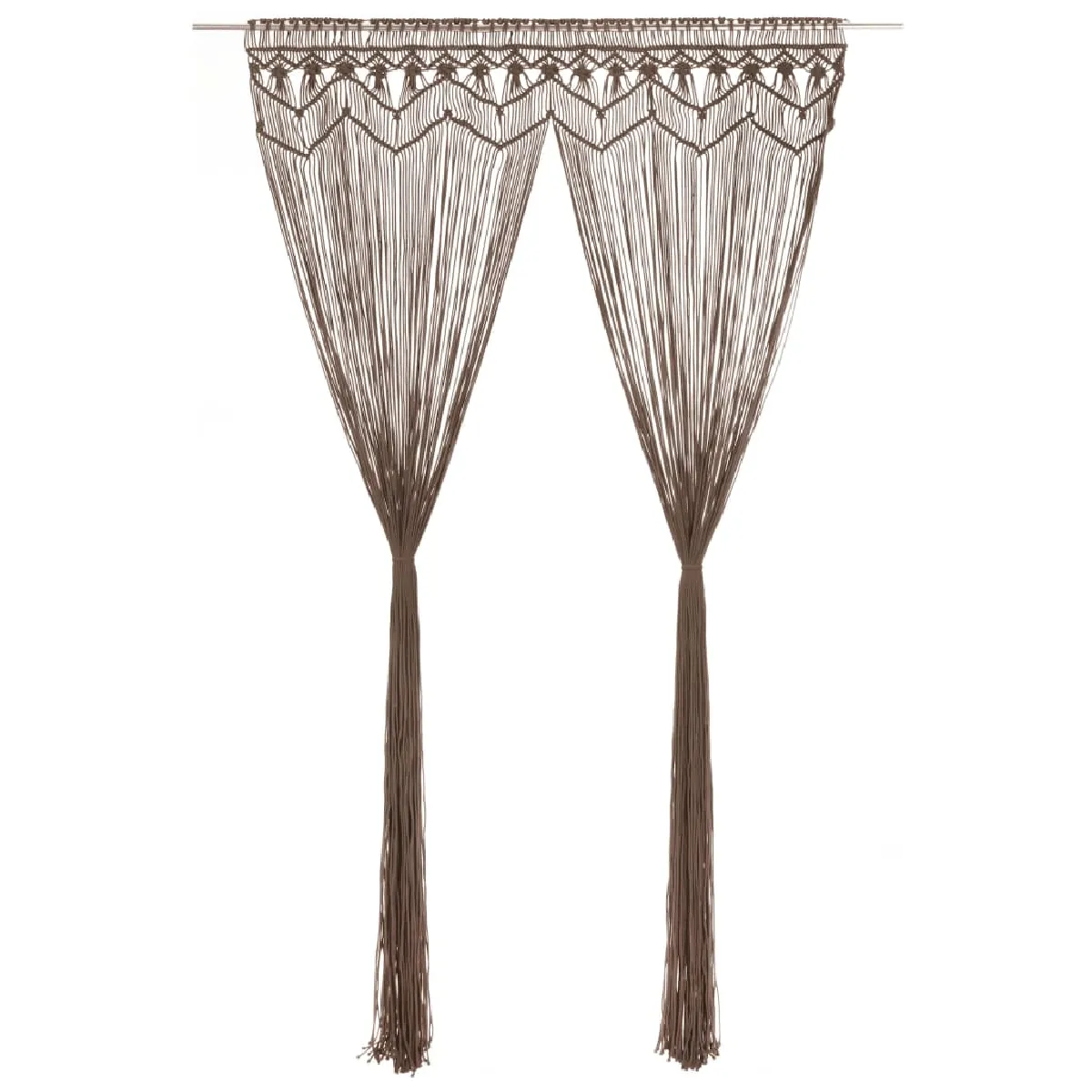 vidaXL Rideau macramé Taupe - 140x240 cm