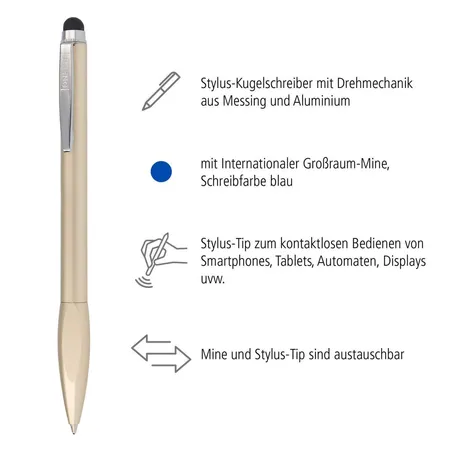 ONLINE Kugelschreiber Best Ager champagne