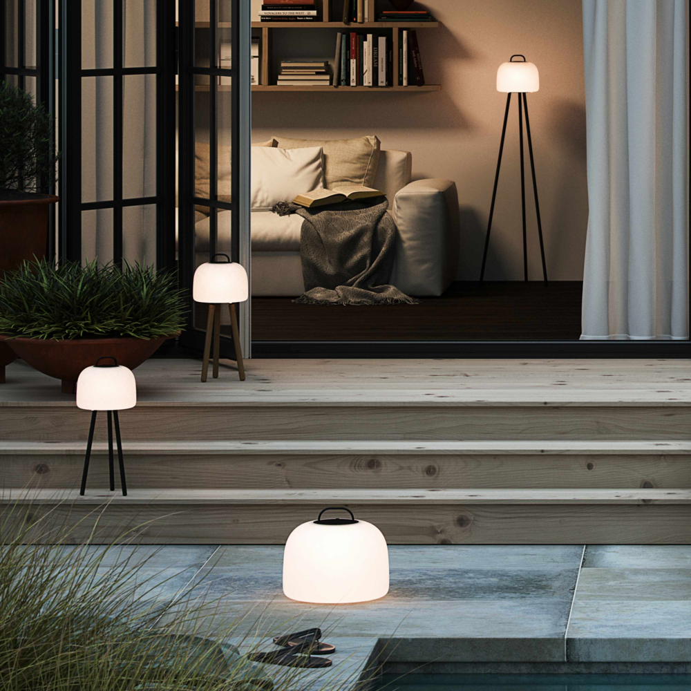Lampe extérieure led 3 en 1 – tripada l – lampe extérieure en plastique. Ø22cm rechargeable. À suspendre. Avec trépied 35cm et corde
