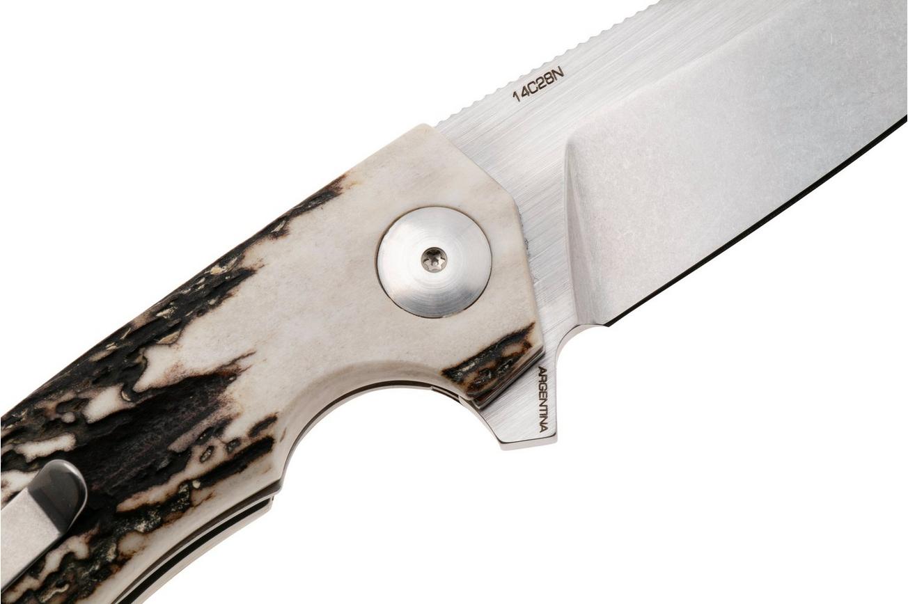 Böker Arbolito Wilki H 01BA3722H Satin 14C28N, Stag, zakmes