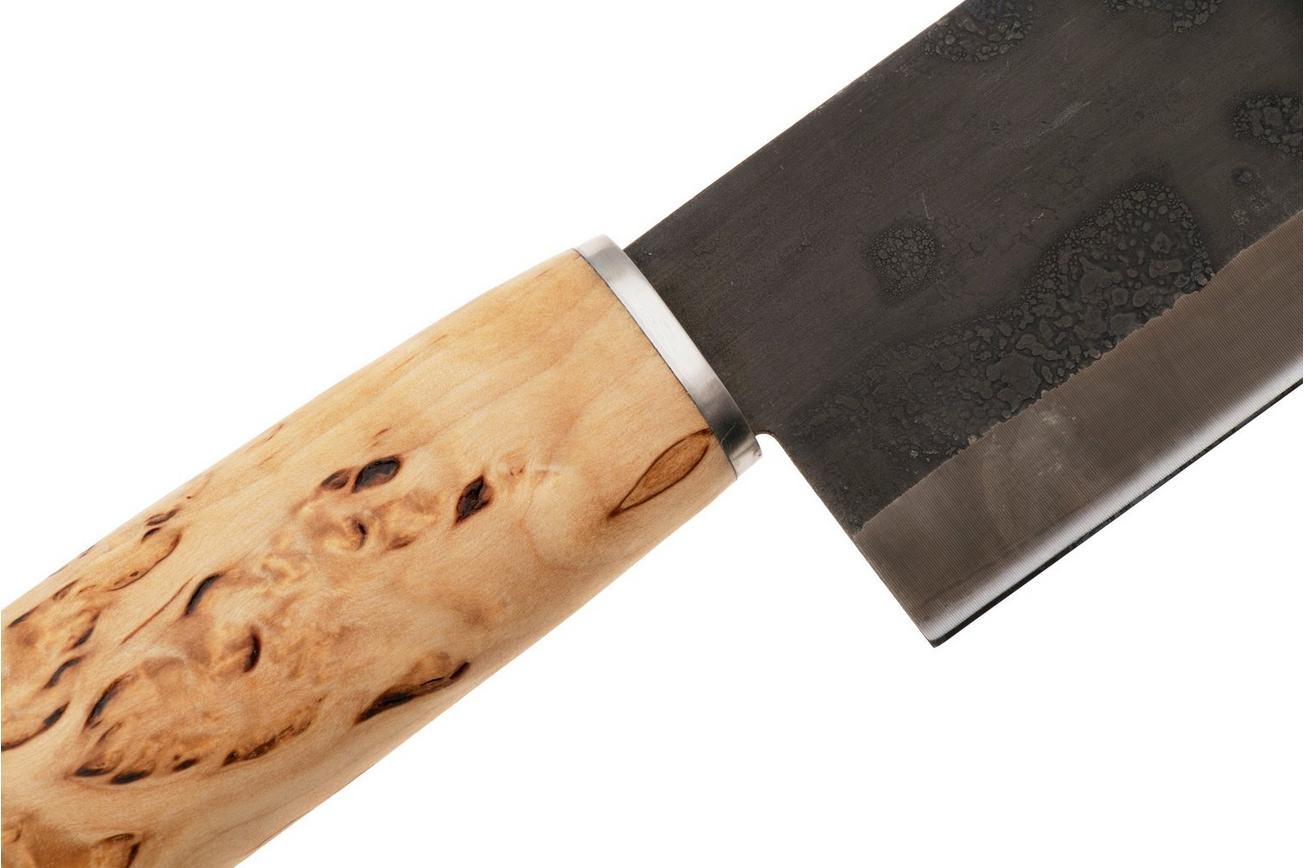 Roselli Japanese Chef Knife R710 Carbon Steel, Curly Birch, santoku, 17.5 cm