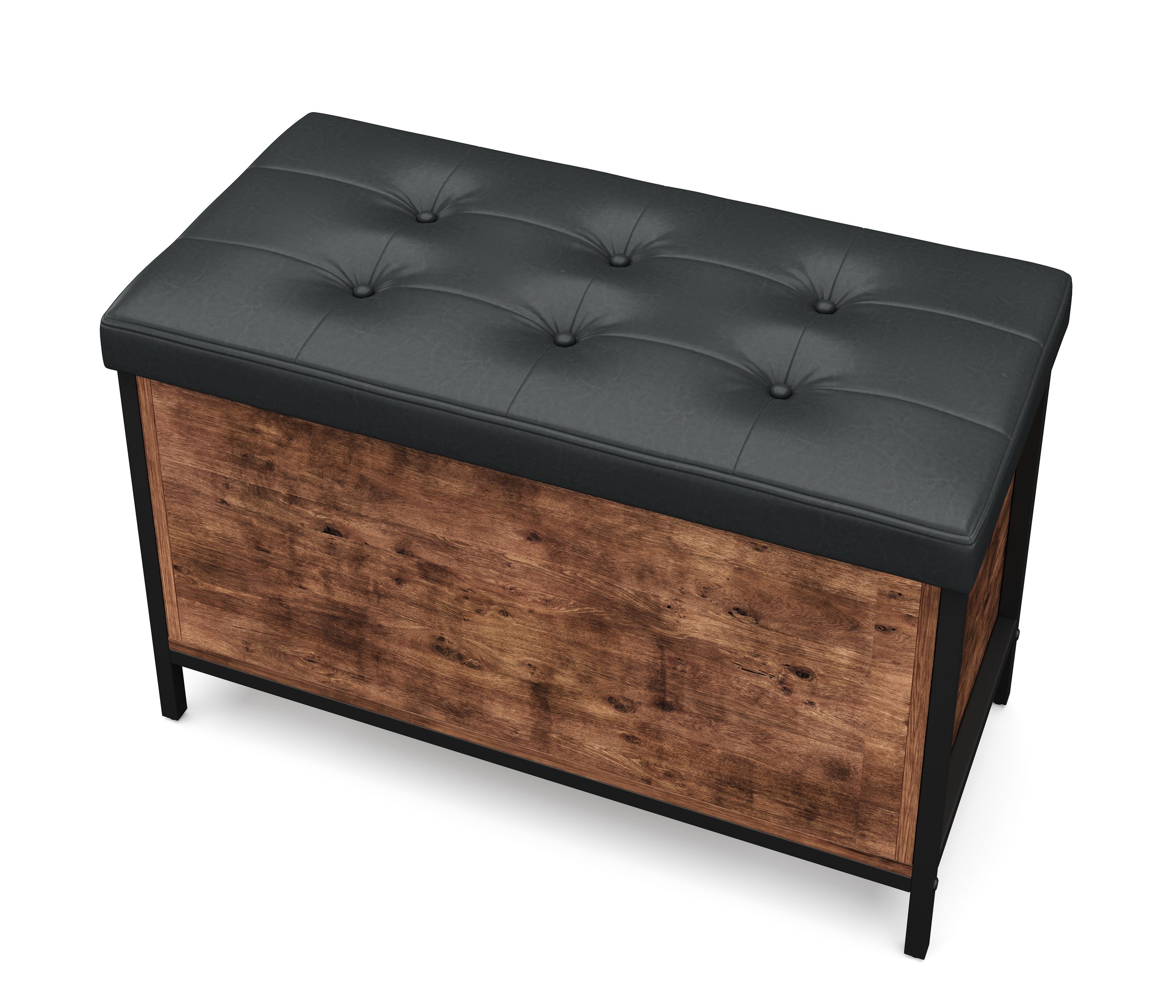 Truhe Leder Vintage BONITA 80 x 50 x 40 cm