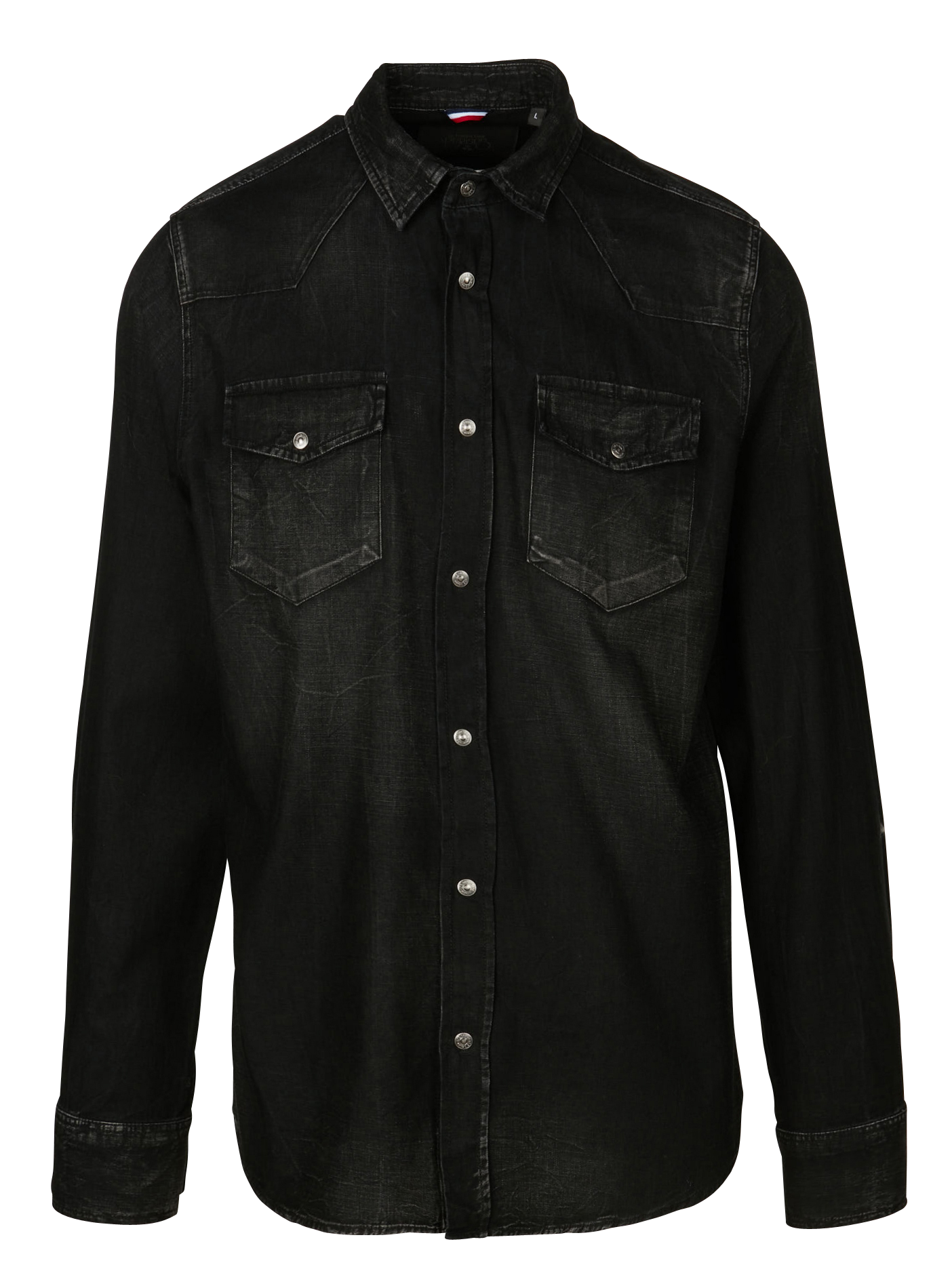 JUANITO - Chemise col classique regular-fit en jean | Noir