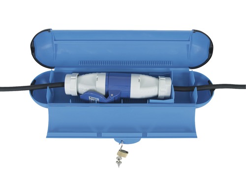 CEE-stekkerkluis IP44 met slot, blauw
