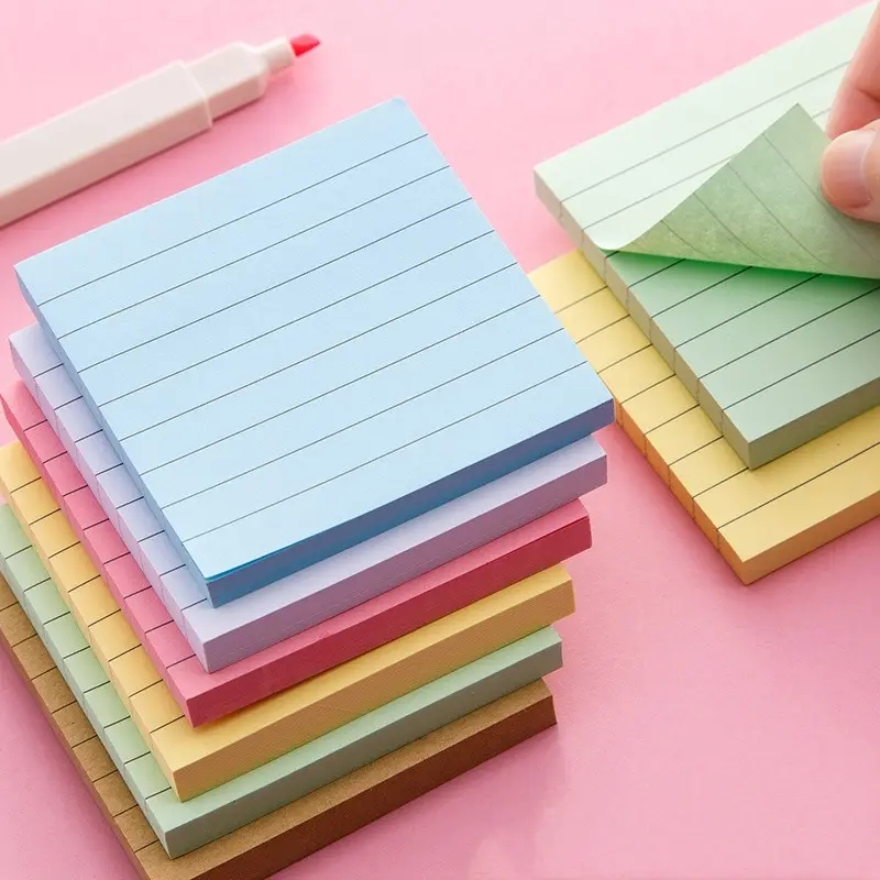 (5er Set) 75x75mm Haftnotizen Sticky Notes Zettelblock Liniert - Assortiert