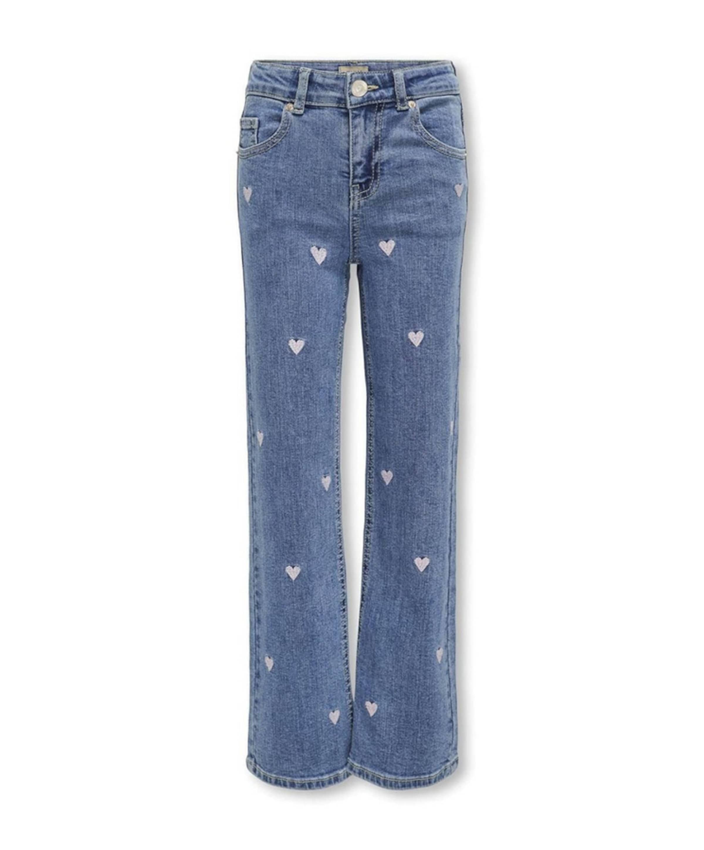 Only KOGJUICY WIDE LEG HEART EMB DNM JEA meisjes jeans blauw