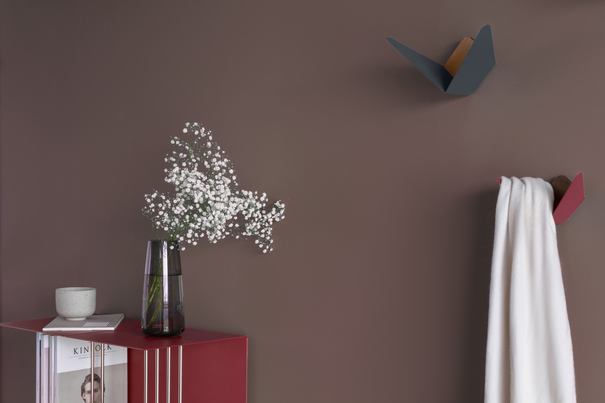 Wandhaak Butterflies mini Antraciet