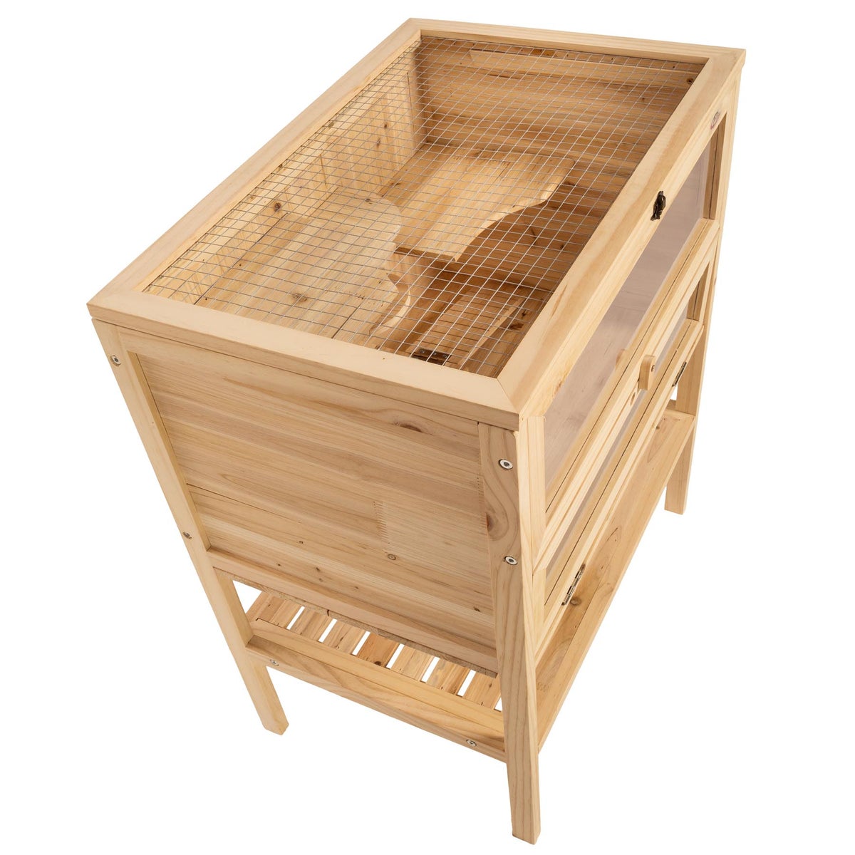 Kooi voor kleine dieren tectake Binki van hout 60 x 40 x 80 cm