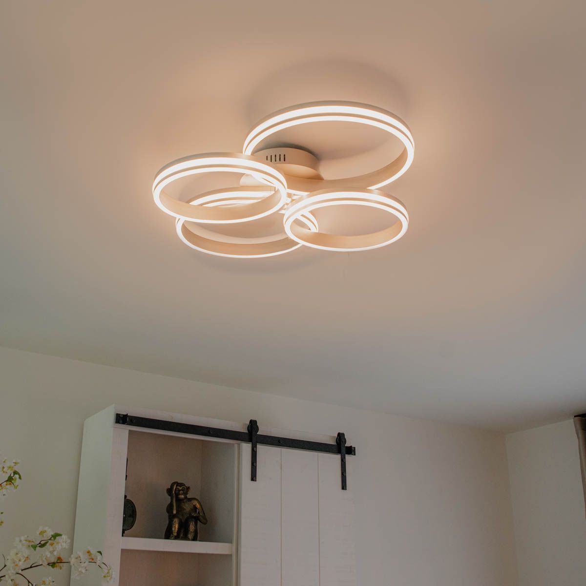 Plafondlamp staal incl. LED 3-staps dimbaar 4-lichts - Navara