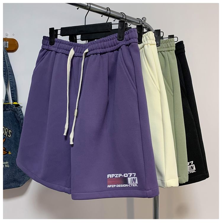 Kimeya - Zweetshorts met trekkoord in de taille, letters en nummers
