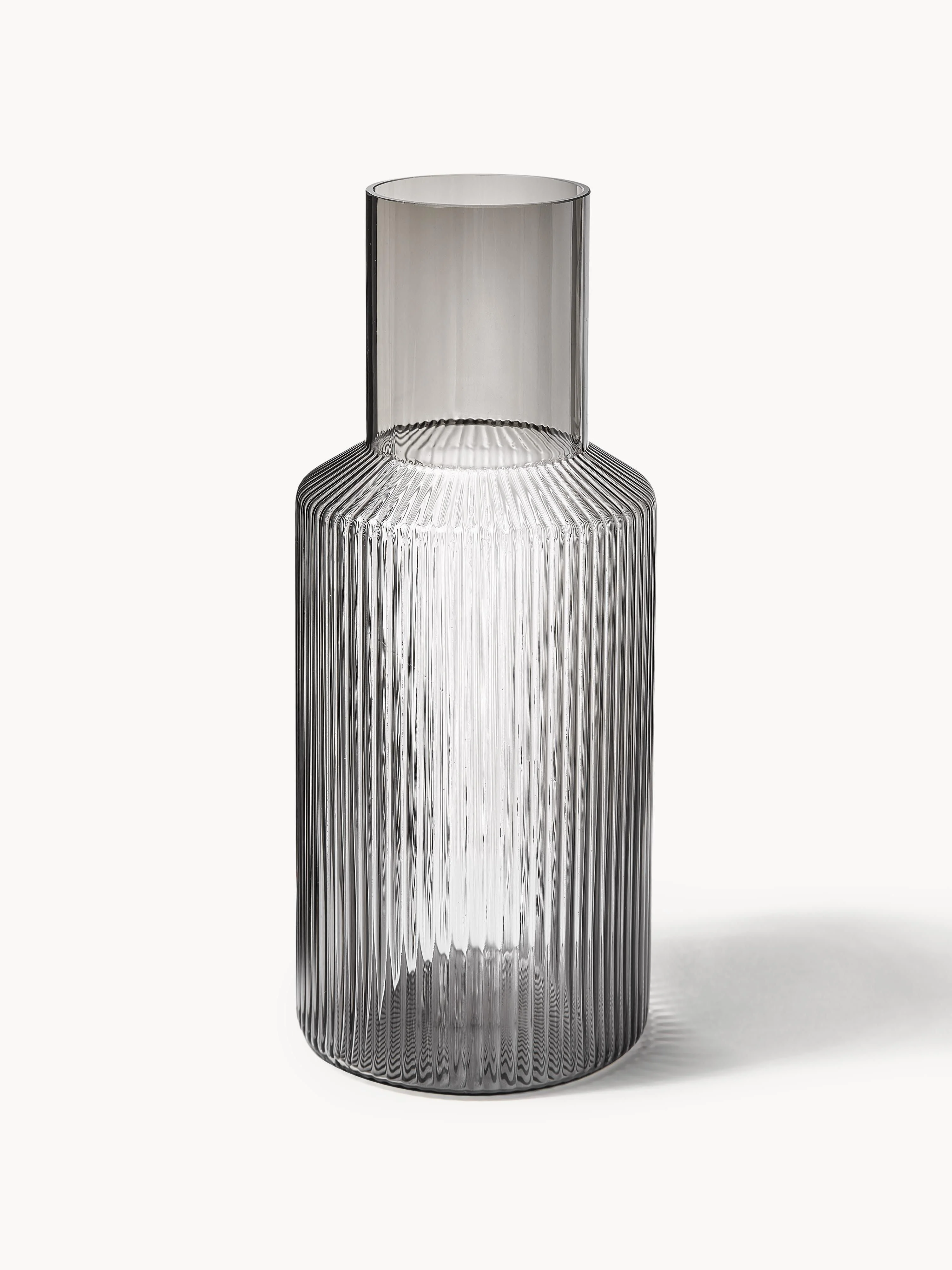 Mondgeblazen kleine waterkaraffen Ripple met waterglas, 2-delig