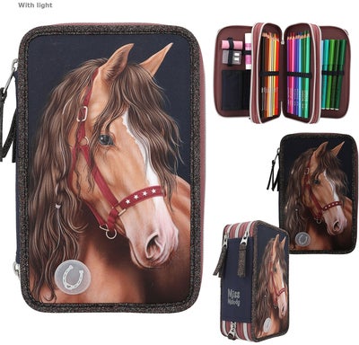Miss Melody Trippelpennal med LED-lys Glitter Horse
