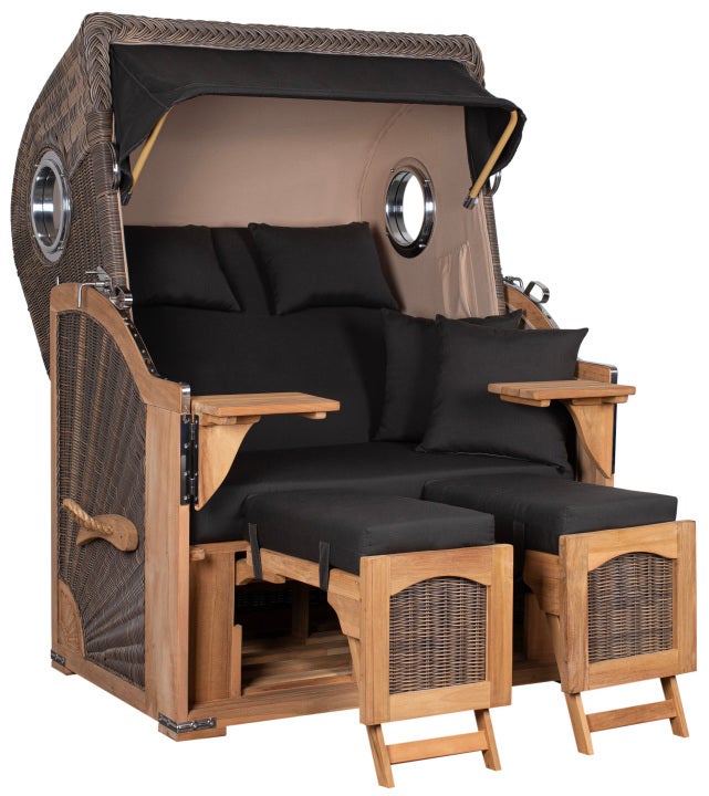 Strandstoel Rantum teak PE grijs design 548