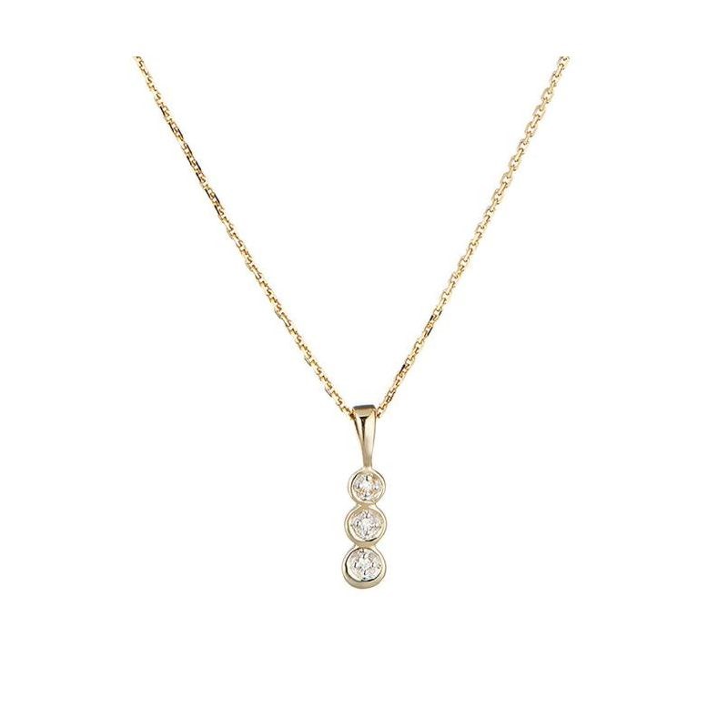 Pendentif Mini trilogy Or Jaune et Diamants