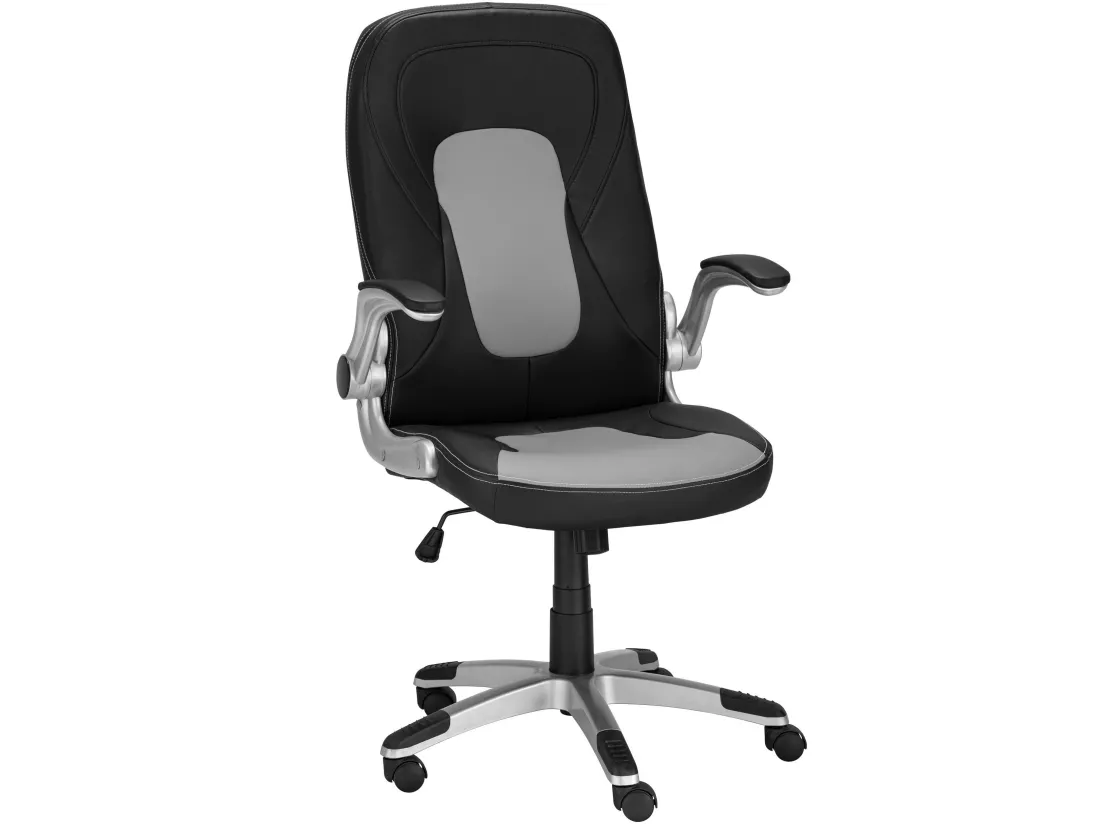 Chaise de bureau Crowe PU Noir Gris