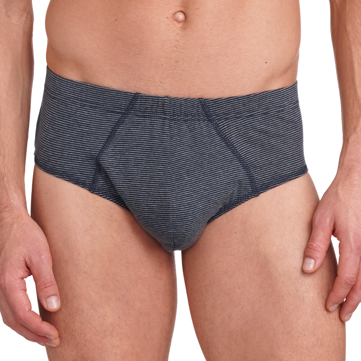 VanVaan Herren Slip fein gestreift grau