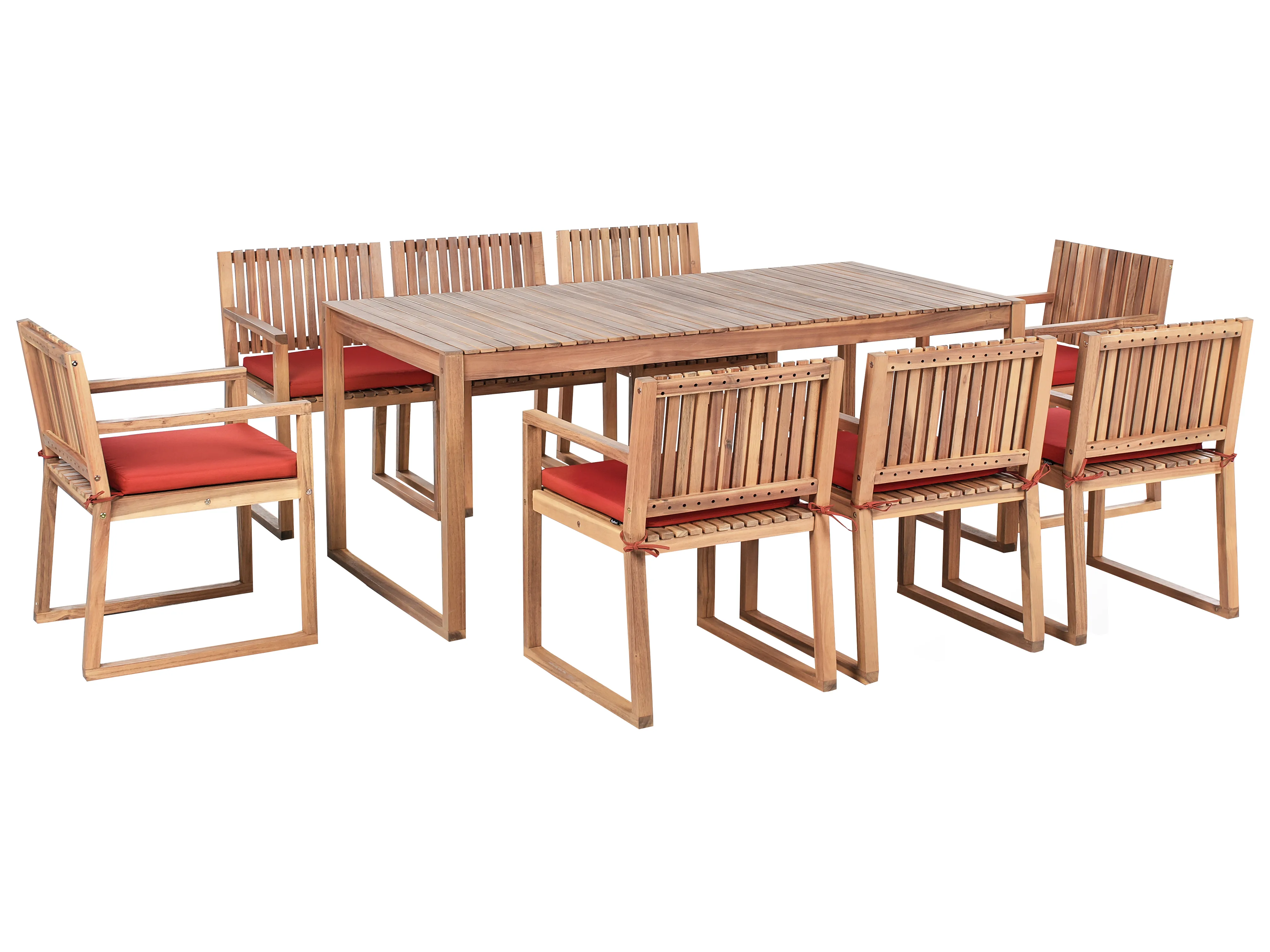 Tuinset 8-zits SASSARI PREMIUM met kussens Gecertificeerd acaciahout Rood