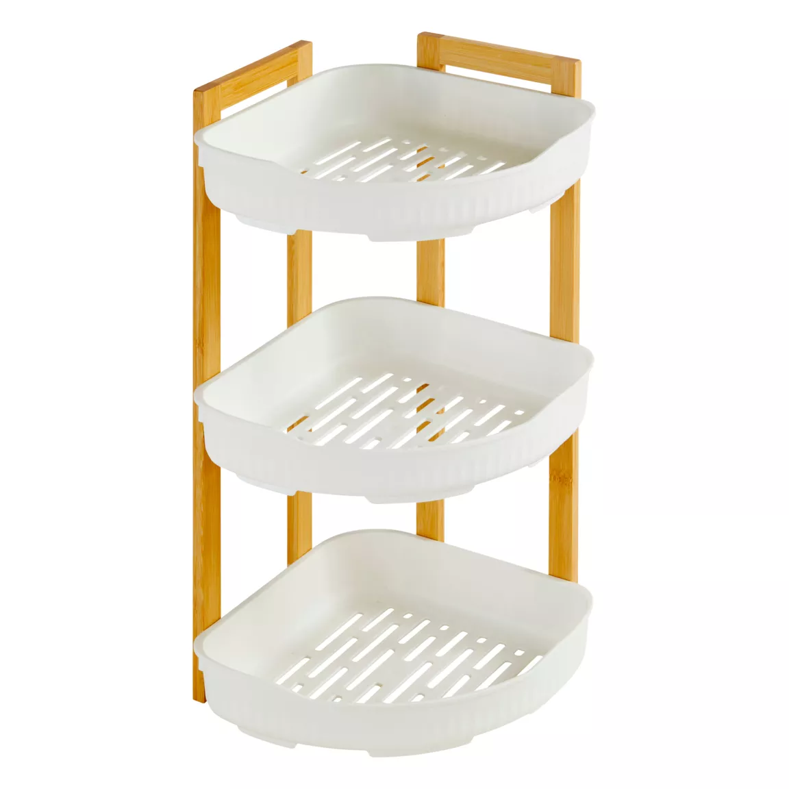 Etagère d'angle salle de bain 3 niveaux (H45 cm) Natureo Blanc