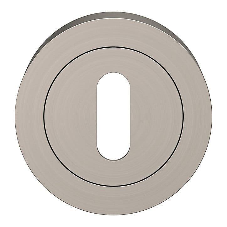 Rosace de fonction rond à visser GoodHome Duod effet nickel satin gris Ø50mm