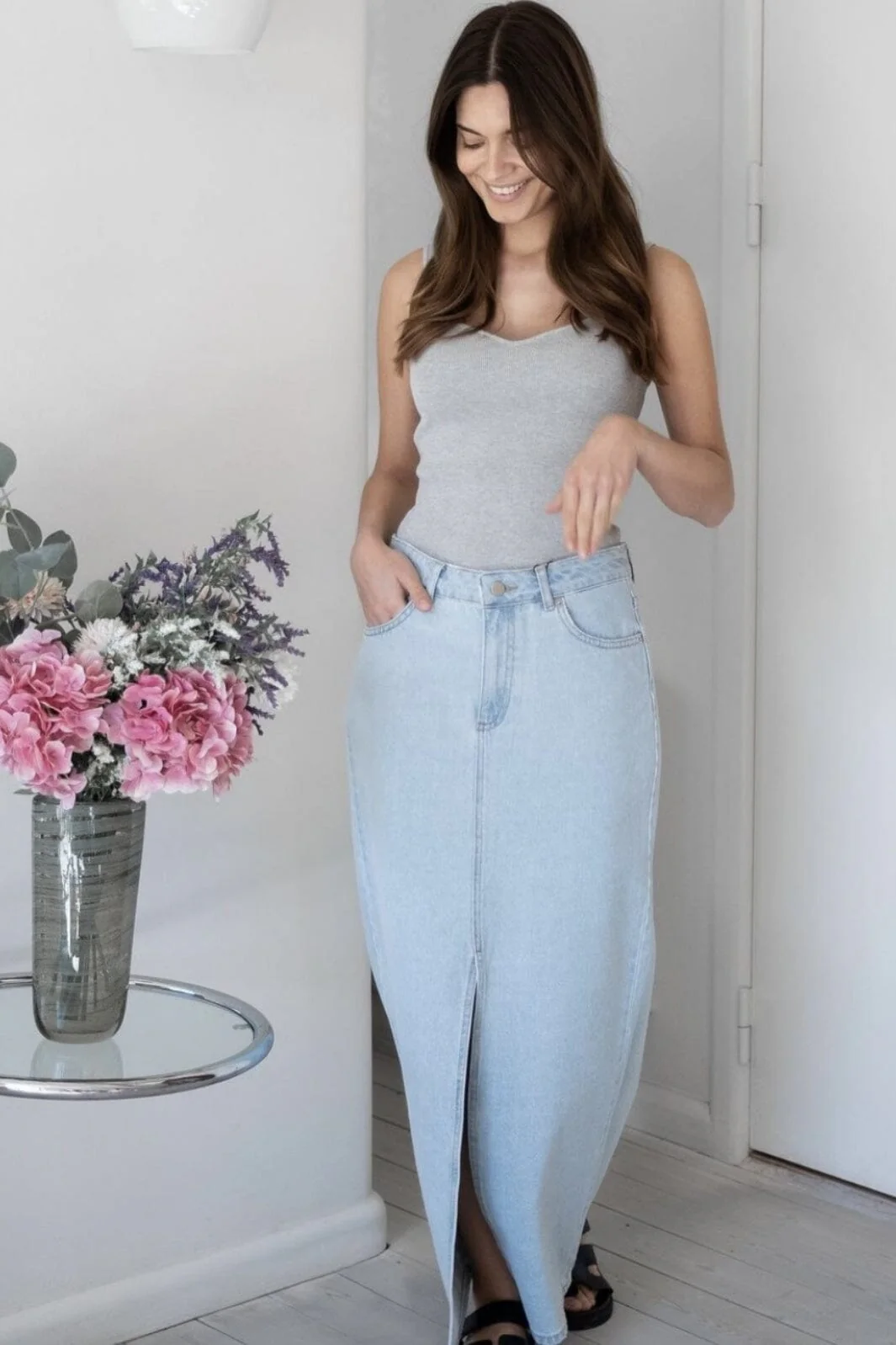 Neo Noir Frankie D Skirt light blue