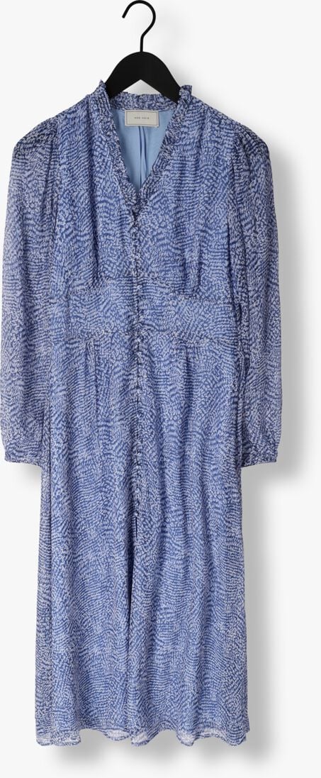 NEO NOIR blauwe neo noir midi jurk nimes graphic mood dress