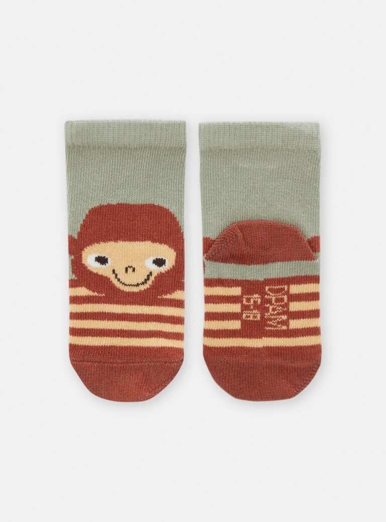 Chaussettes rayées à motif singe pour bébé garçon