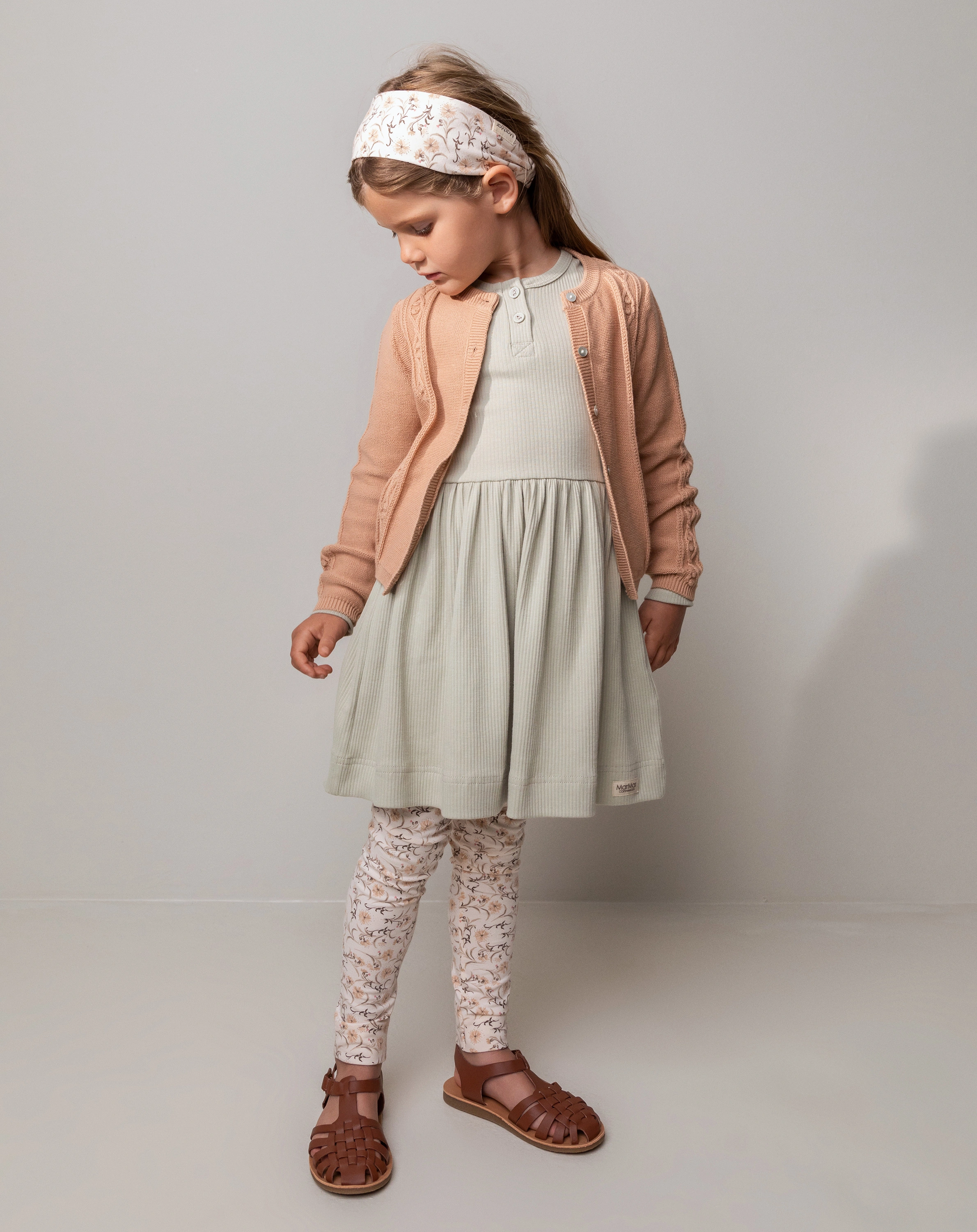 Langarmkleid DIRA in white sage