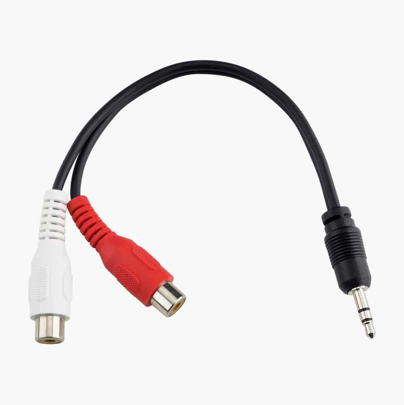 Lydkabel 3,5 mm (han) til 2 x RCA (hun)