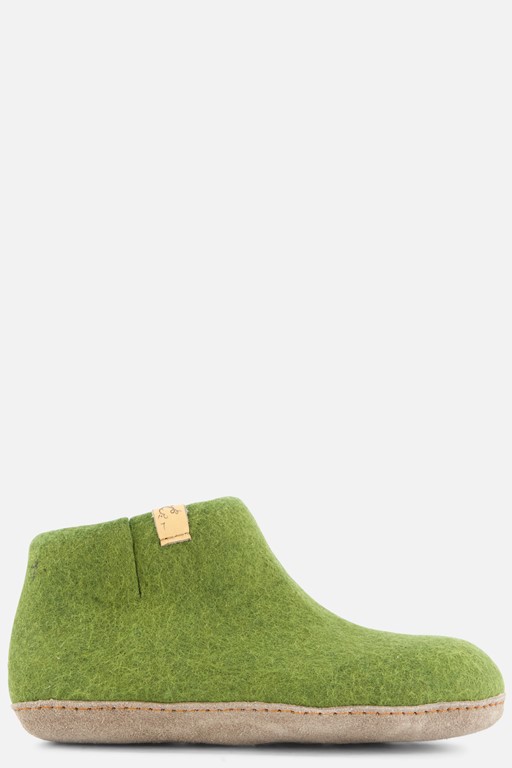 Tofvel Mula Pantoffels groen Schapenwol