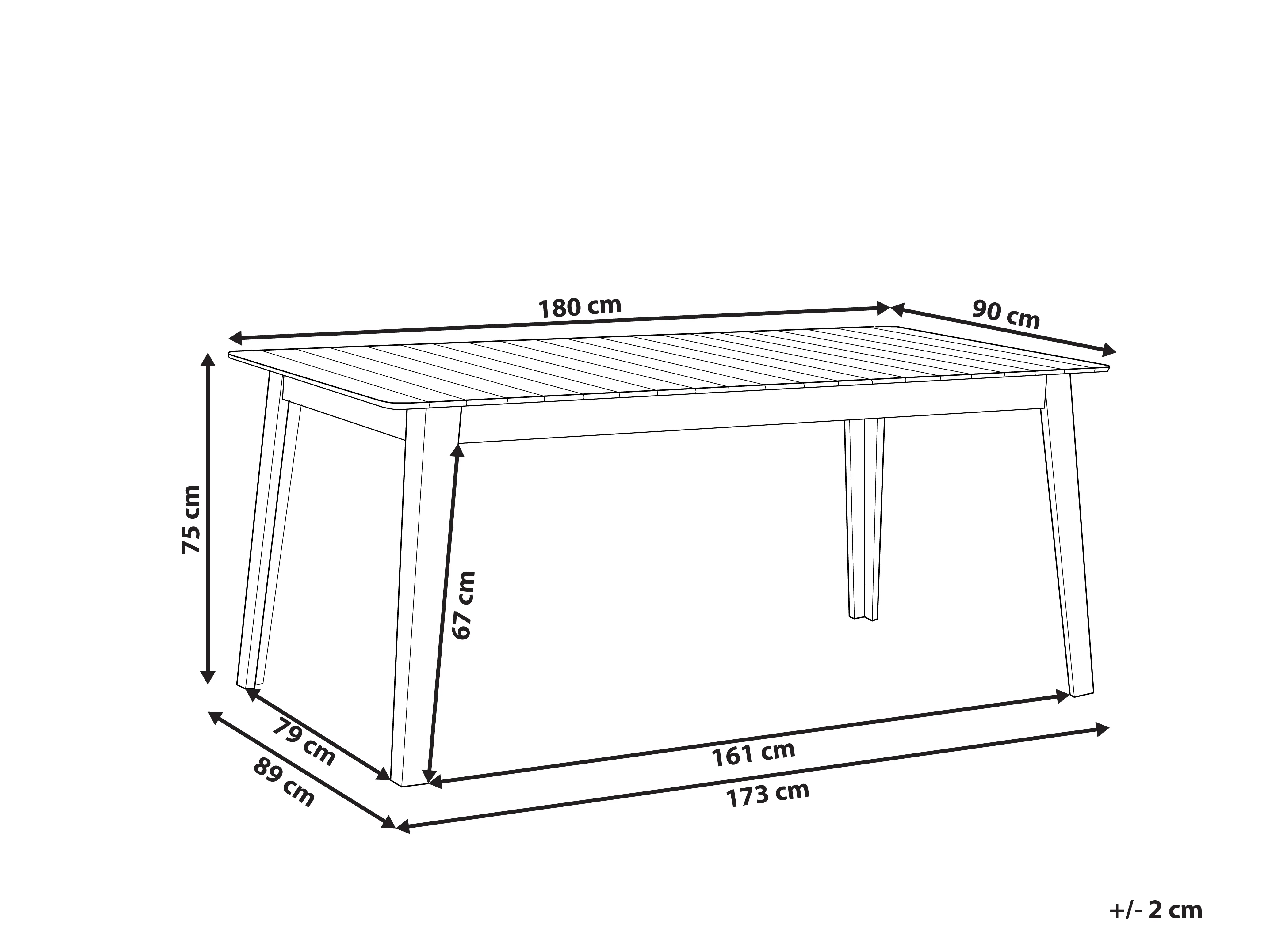 Tuin eettafel FORNELLI 180 cm 90 cm Acaciahout Bruin