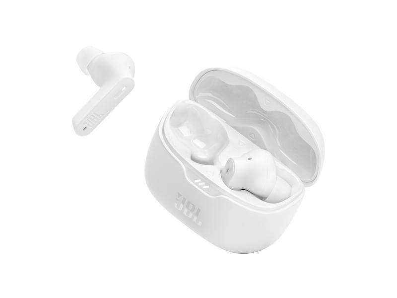 JBL True Wireless In-Ear-Kopfhörer Tune Beam Weiss In-Ear-Kopfhörer mit aktivem Noise-Cancelling mit Smart Ambient
