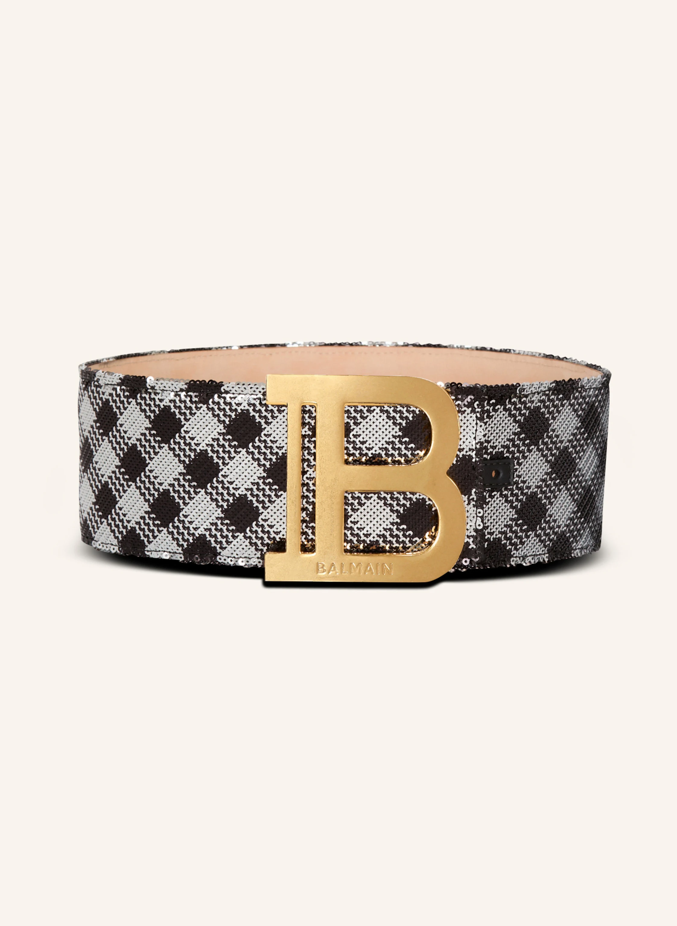 BALMAIN Gürtel B-Belt mit karierter Stickerei