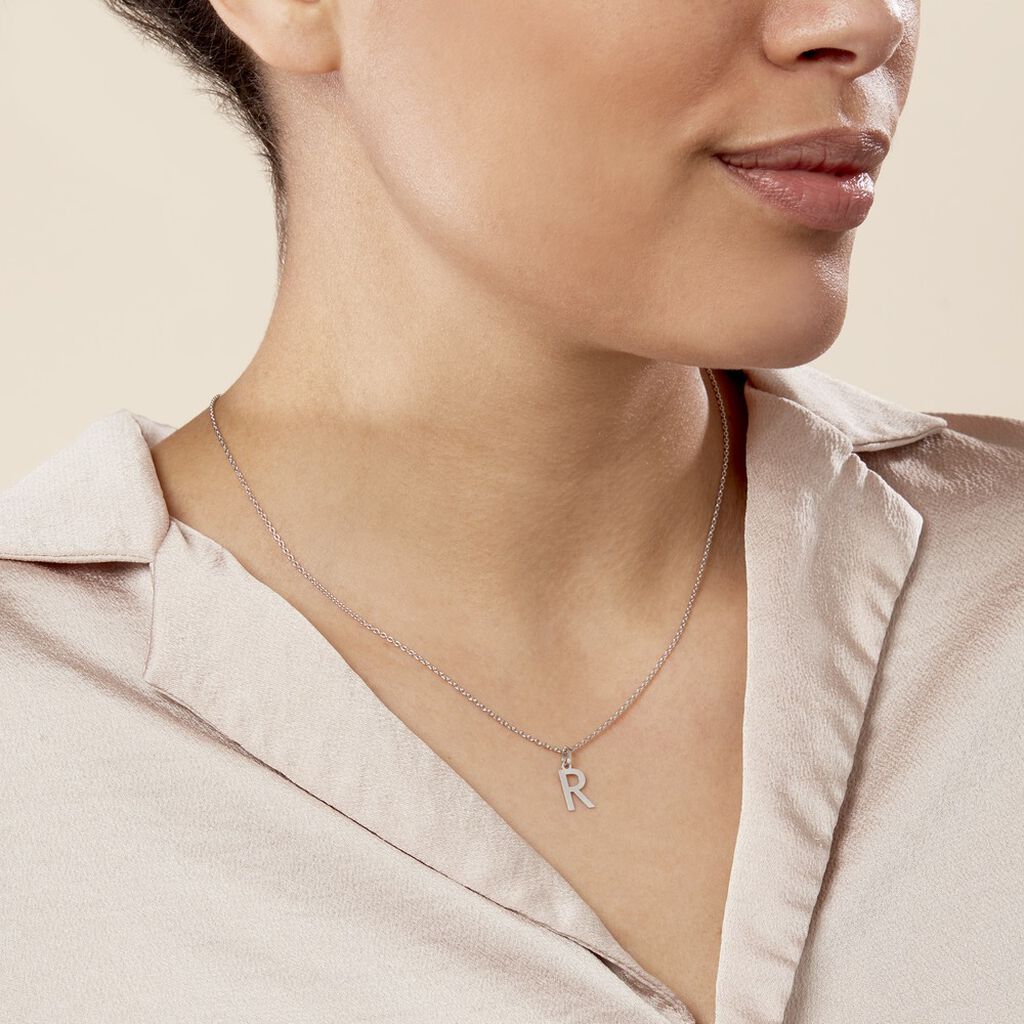 Pendentif Ionia Lettre Or Blanc