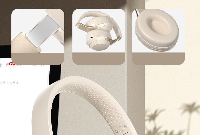 HOMTEC - USB oplaadbare Bluetooth-hoofdtelefoon