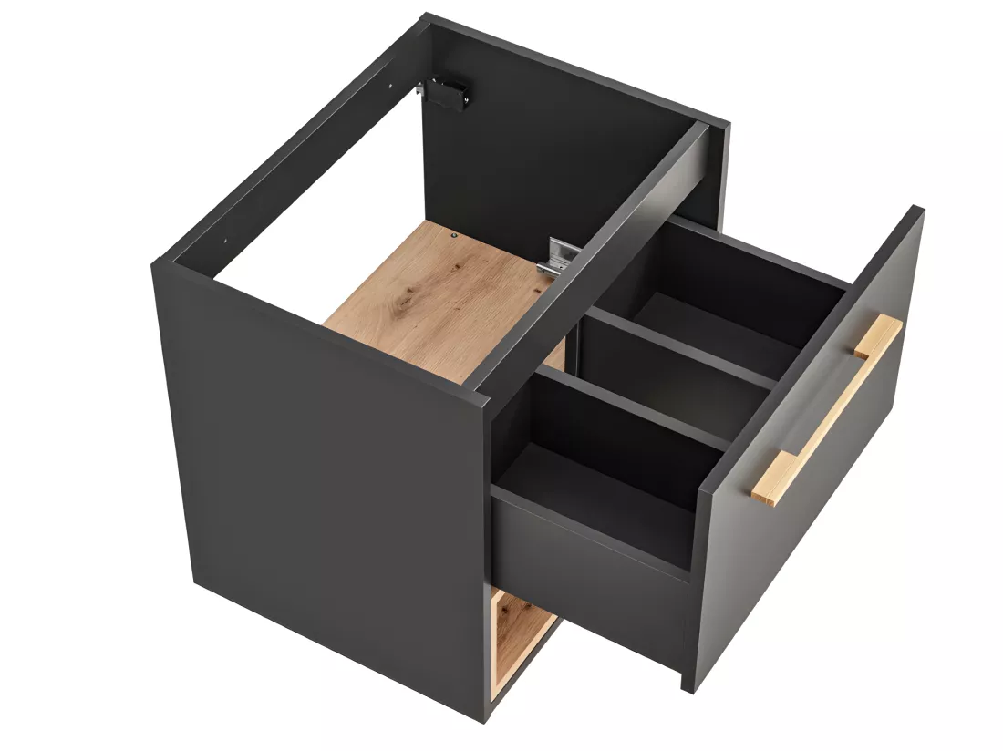 Meuble sous vasque suspendu anthracite - 60 cm - YANGRA