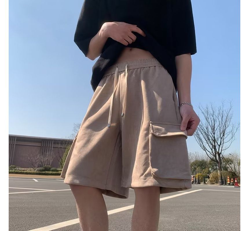 DuckleBeam - Effen cargoshorts met trekkoord in de taille