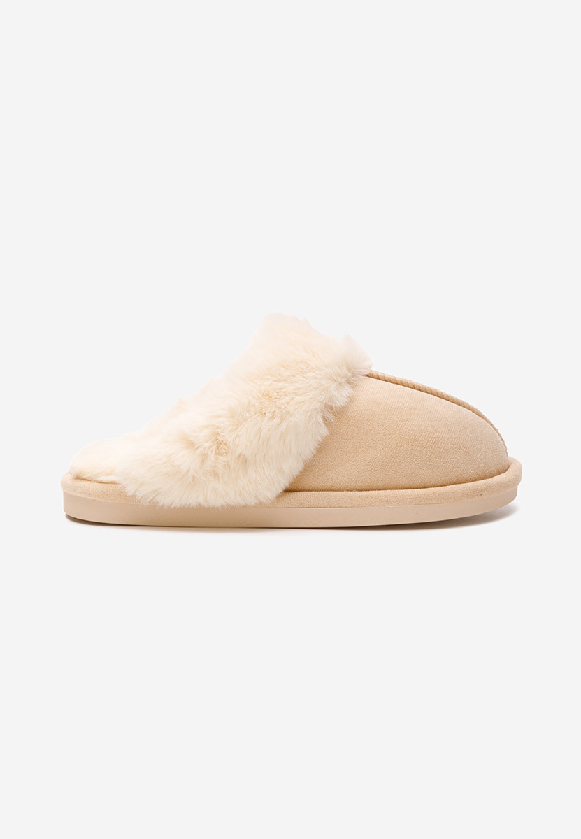Pantoufles femme beige Arielle