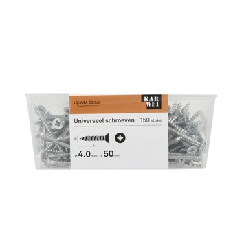 KARWEI unischroef platkop verzinkt 4x50 mm (150 stuks)