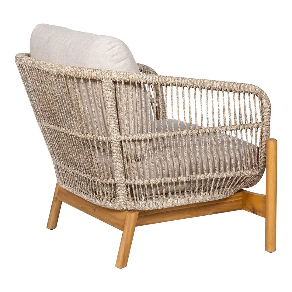 Fauteuil Acacia Bruin/Beige - 78,5x86x72cm - Terracina
