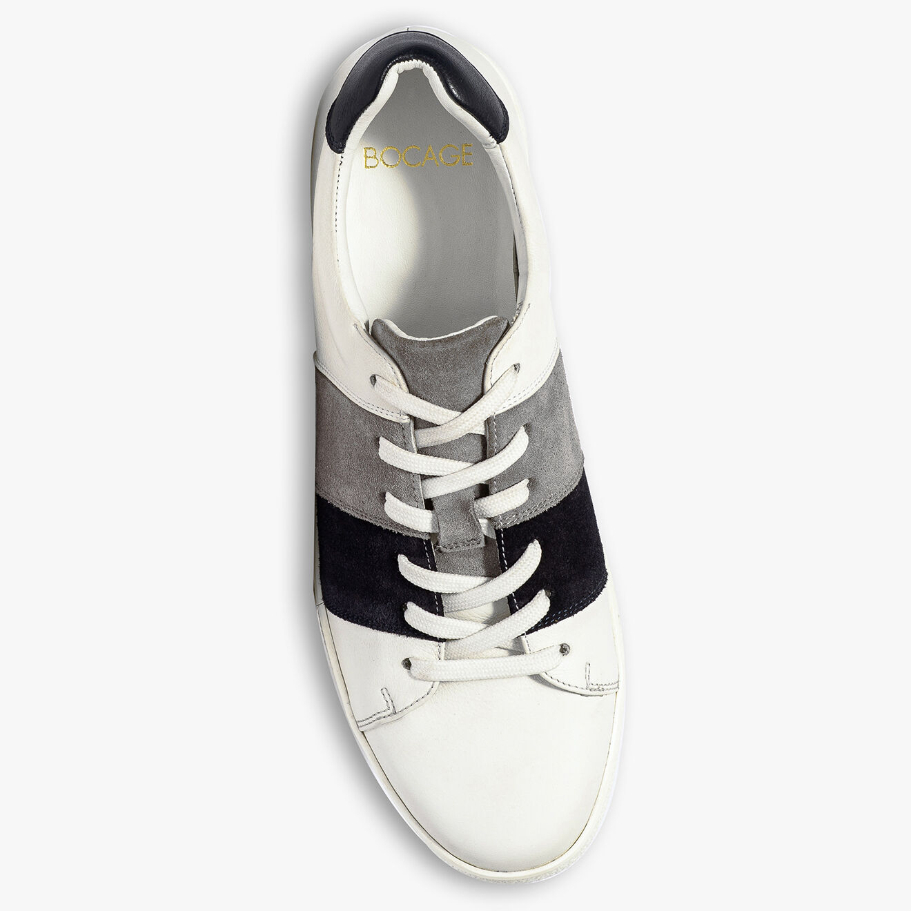 Bocage Baskets en Cuir Kemo blanc/gris/marine