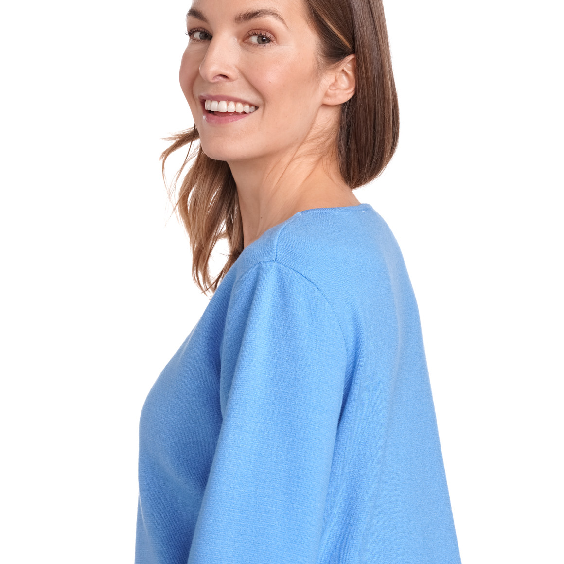 Gina Benotti Damen Pullover mit Kontraststreifen blau