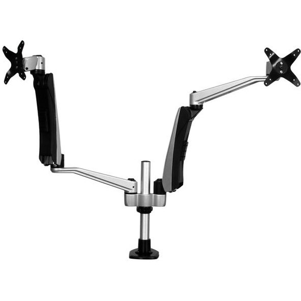 StarTech.com Support de bureau pour 2 écrans avec bras articulés - Multidirectionnel - Empilable - Installation sans outil