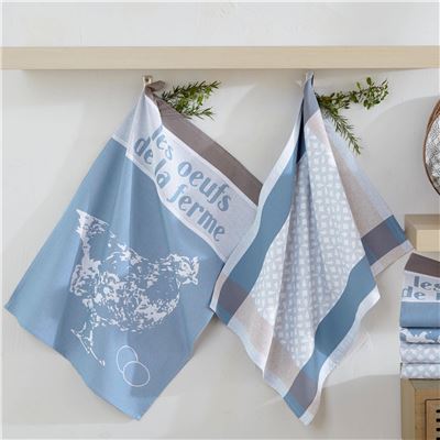 Torchons jacquard - motif fantaisie - lot de 3 ou 6